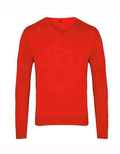 Premier Workwear V-Ausschnitt Strickpullover 12-Gauge für Herren, Red M, PW694