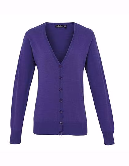 Premier Workwear Women´s Button Through Knitted Cardigan Purple S (10) (PW697), PW697