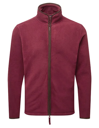 Premier Workwear Fleecejacke Artisan mit Reißverschluss für Herren, Burgundy (ca. Pantone 209C)/Brown (ca. Pantone 4975C) XL, PW823