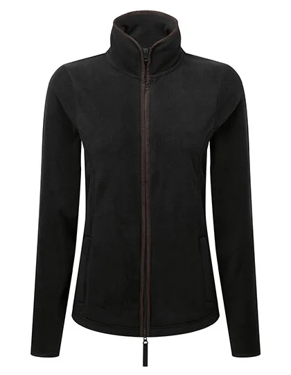 Premier Workwear Fleecejacke mit Zwei-Wege-Reißverschluss, Black (ca. Pantone Black C)/Brown (ca. Pantone 4975C) 3XL, PW824