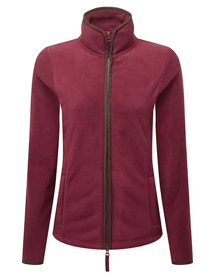 Premier Workwear Fleecejacke mit Zwei-Wege-Reißverschluss, Burgundy (ca. Pantone 209C)/Brown (ca. Pantone 4975C) M, PW824