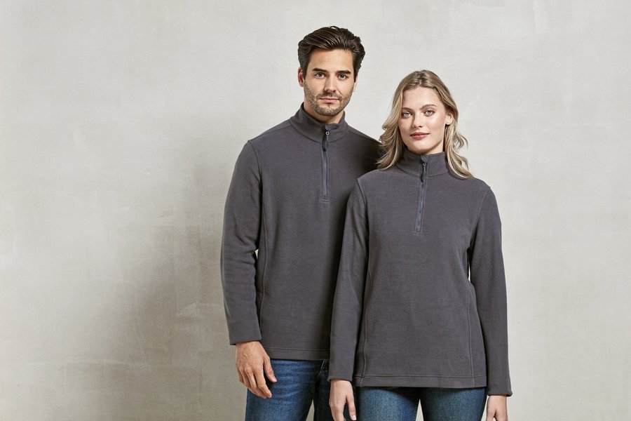 Polaire micro unisexe 'Recyclight' col zippe 1/4