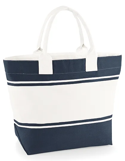 Quadra Canvas Deck Bag mit Streifendesign, Navy/Off White 53 x 36 x 19 cm, QD26