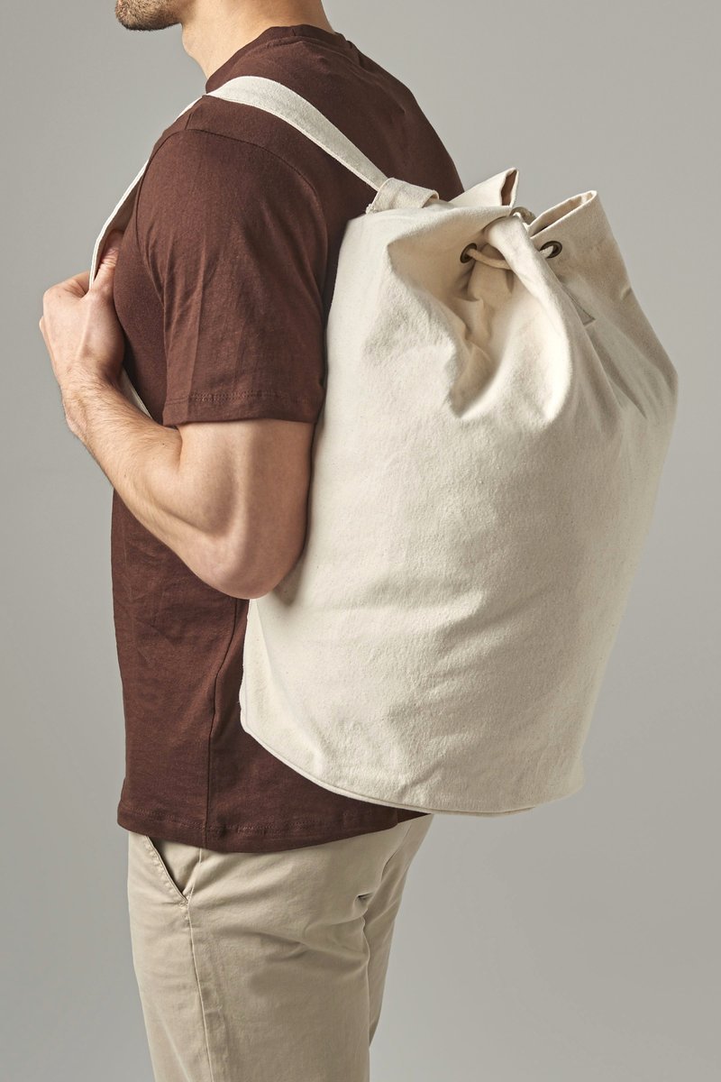 Quadra Canvas Duffle Tasche 30L Kordelzug, Natural 30 x 53 x 30 cm, QD27