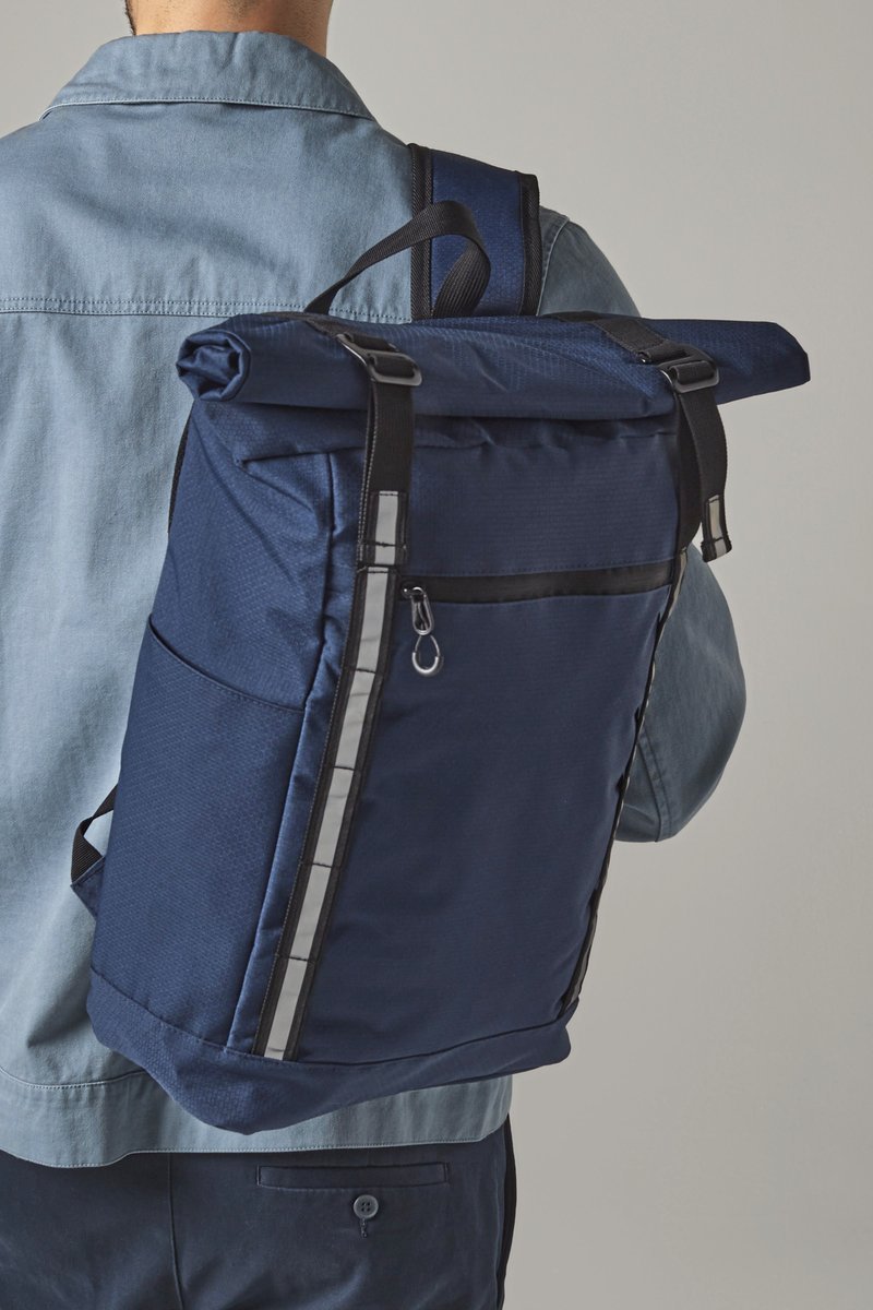 Quadra Urban Commute Rucksack mit Rollverschluss, Black 28 x 46 x 14 cm, QD552