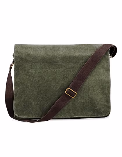 Quadra Borsa a tracolla Vintage Canvas 14L, Vintage Military Green 40 x 30 x 12 cm, QD610