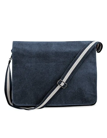 Quadra Vintage Canvas Umhängetasche 14L, Vintage Oxford Navy 40 x 30 x 12 cm, QD610