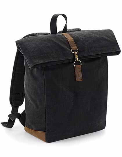 Quadra Waxed Canvas Backpack with Leather Accents, Desert Sand 30 x 40 x 14 cm, QD655