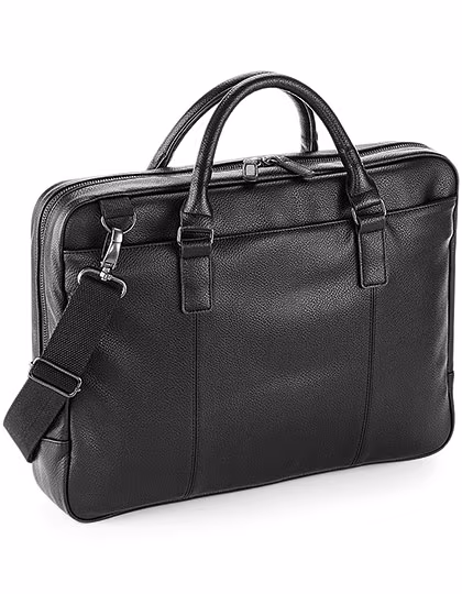 Quadra Borsa Laptop Slimline in similpelle NuHide®, Black 41 x 30 x 7 cm, QD892