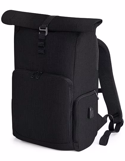 Quadra Sac à dos Roll-Top avec port USB, Black 31 x 45 x 17 cm, QD995