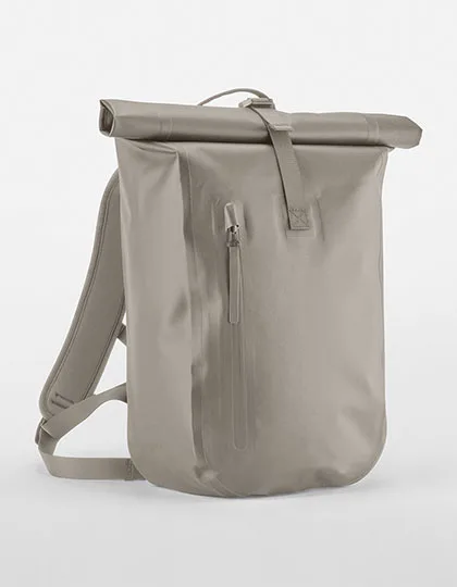Quadra Waterproof Roll-Top Bag made of Recycled Material, Natural Stone 44 x 28 x 14 cm, QS573