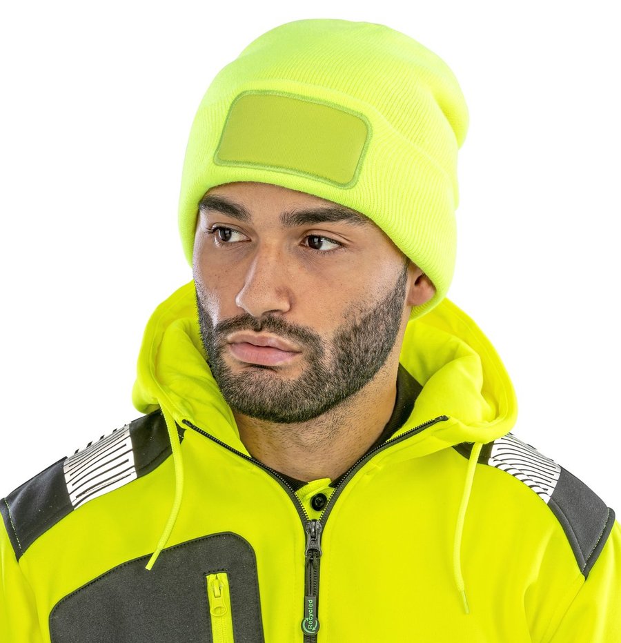 Result Winter Essentials Double Knit Thinsulate™ Mütze mit Druckerpatch, Black One Size, RC034