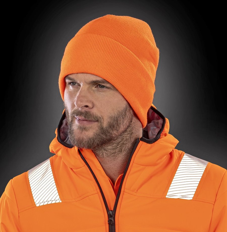 Result Winter Essentials Leichte Thinsulate-Mütze mit Umschlag, Black One Size, RC133
