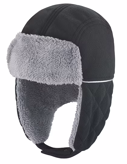 Result Winter Essentials Berretto Ocean Trapper con paraorecchie, Black/Grey L/XL, RC32
