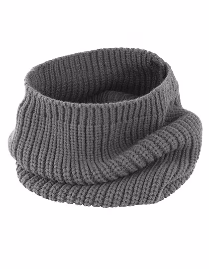 Result Winter Essentials Whistler Snood Hood aus Grobstrick, Heather Grey Fleck One Size, RC361