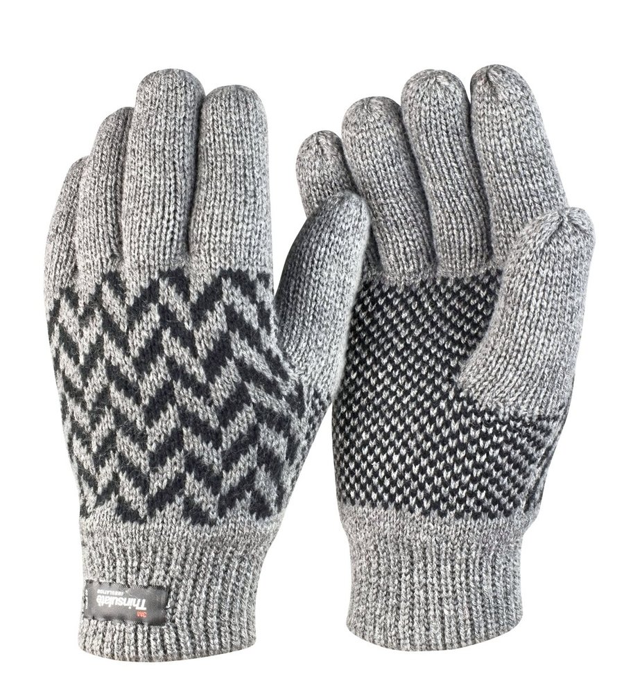Result Winter Essentials Musterhandschuhe mit Thinsulate™ Futter, Grey/Black L/XL, RC365