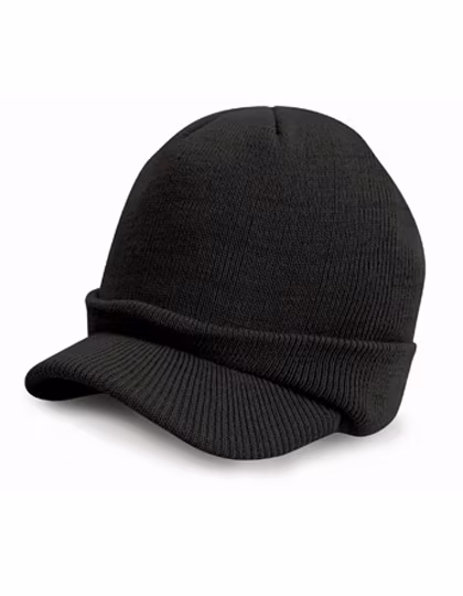 Result Winter Essentials Berretto a maglia Esco Army con visiera, Charcoal Grey One Size, RC60