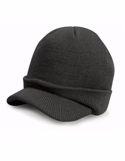 Result Winter Essentials Esco Army Strickmütze mit Schirm, Charcoal Grey One Size, RC60