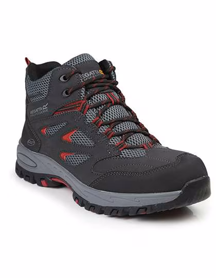 Regatta Professional Sicherheits-Halbschuhe Mudstone SBP Hiker, Ash/Rio Red 39 (6), RG2010