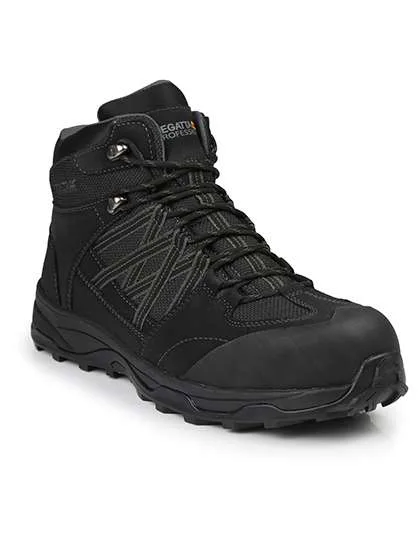 Regatta Professional Sicherheitsschuhe Claystone S3 mit Knöchelschutz, Black/Granite 42 (8), RG2020