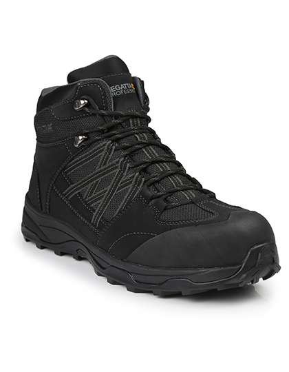 Regatta Professional Sicherheitsschuhe Claystone S3 mit Knöchelschutz, Black/Granite 41 (7), RG2020