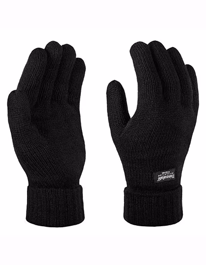 Regatta Professional Thinsulate Gloves with Ribbed Knit Cuffs, Black One Size, RG207