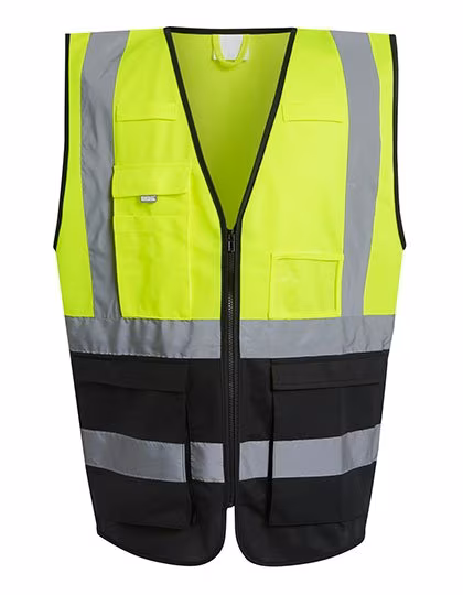 Regatta Professional Hi-Vis Safety Vest with Zip, Yellow/Black XXL, RG2510