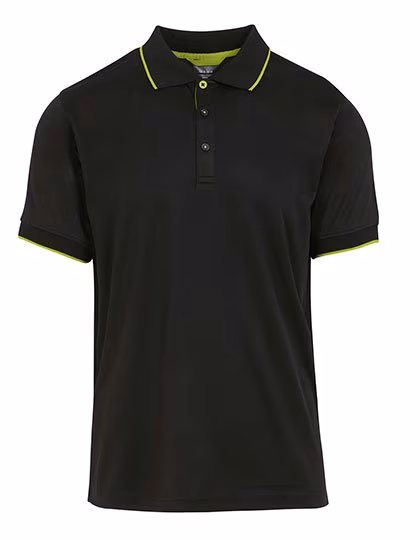 Regatta Professional Antibacterial Short Sleeve Polo Shirt made of Pique, Black/Lime M, RG264