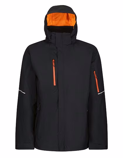 Regatta Professional Wasserdichte Softshelljacke mit RFID-Schutz, Black/Magma Orange S, RG5110