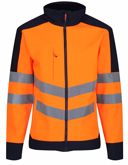 Regatta High Visibility Hi-Vis Softshell Jacket with Pockets, Yellow/Navy L, RG625