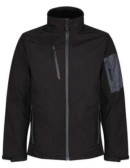 Regatta Professional Softshell-Jacke Arcola mit 3-Lagen-Membran, Black/Seal Grey (Solid) XL, RG674
