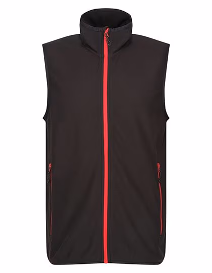 Regatta Professional Fleece Bodywarmer with Stretch Trims, Black/Classic Red S, RG695