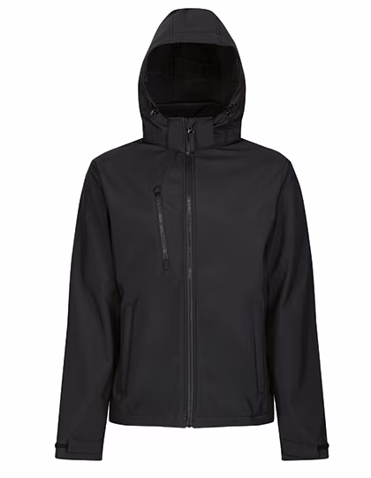 Regatta Professional Venturer 3-Layer Softshell-Jacke mit Kapuze, Black/Black S, RG701
