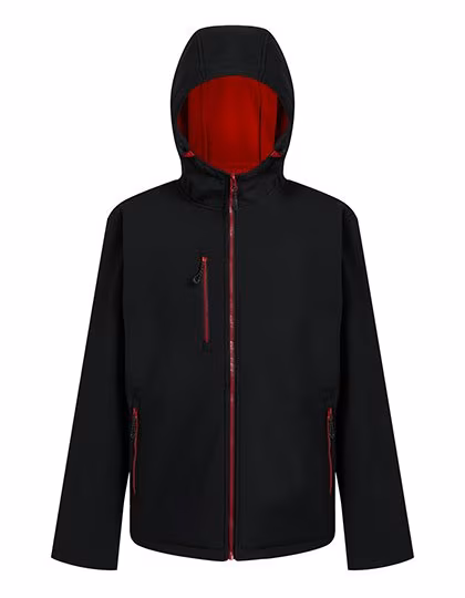 Regatta Professional Veste softshell Navigate 2 couches avec capuche, Black/Classic Red 3XL, RG705
