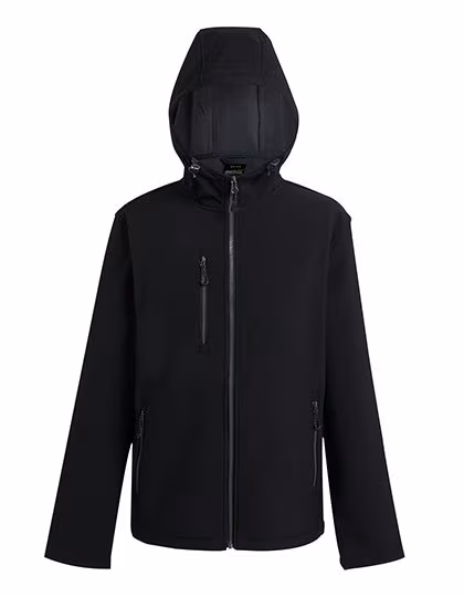 Regatta Professional Navigate 2-Layer Softshell Jacket with Hood, Black/Seal Grey L, RG705