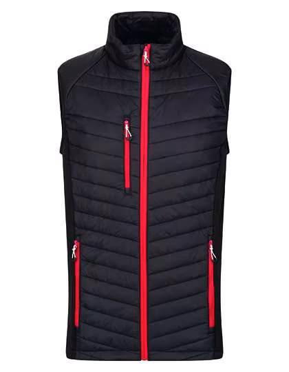 Regatta Professional Bodywarmer Navigate Hybrid con lati Stretch, Black/Classic Red XXL, RG894