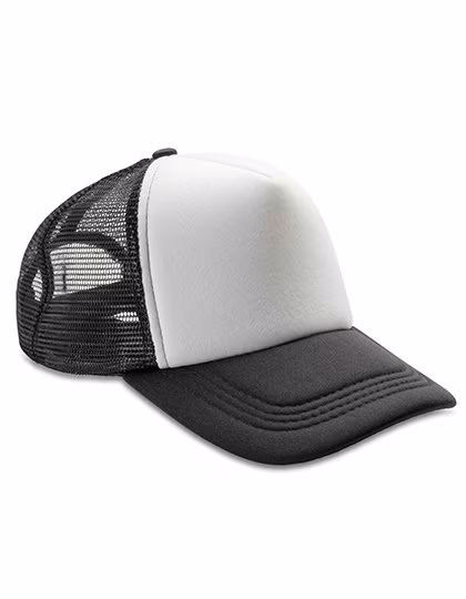 Result Headwear Detroit ½ Mesh Trucker Cap, Snapback, Black/White One Size, RH089