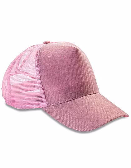 Result Headwear Cap New York Sparkle con apertura per coda di cavallo, Baby Pink One Size, RH090