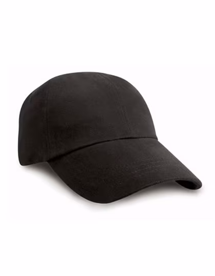 Result Headwear Low Profile Cotton Cap with Adjustable Strap, Black One Size, RH24
