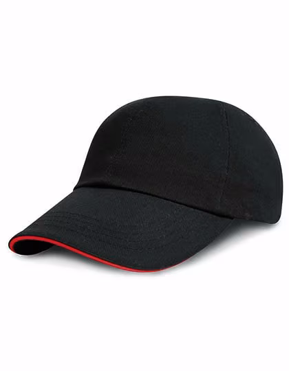 Result Headwear Heavy Brushed Cotton Cap with Sandwich Peak, Navy/Yellow One Size, RH24P