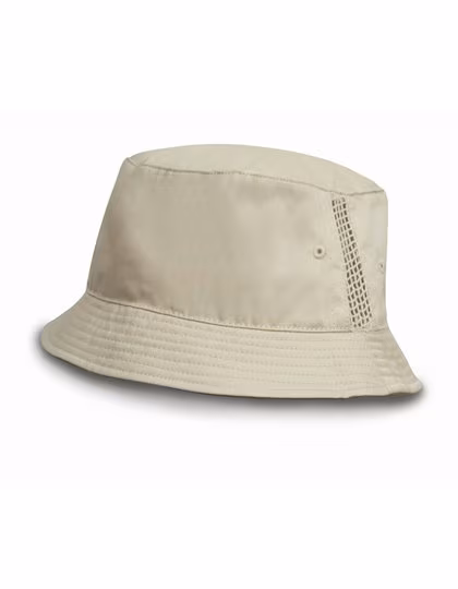 Result Headwear Waschbarer Baumwoll-Bucket Hat mit Netzpanelen, Natural One Size, RH45
