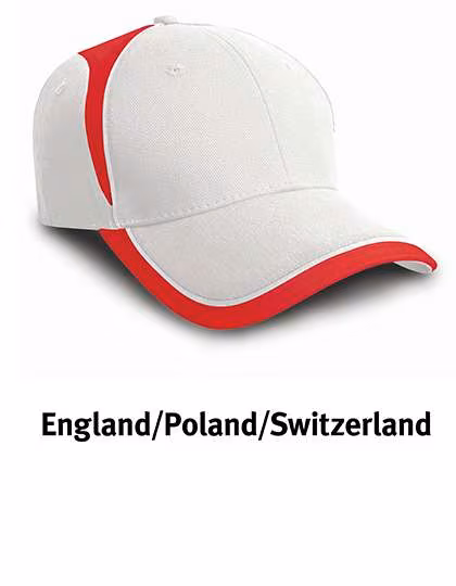 Result Headwear Casquette National en Coton drill, England White/Red One Size, RH62