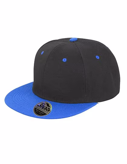 Result Headwear Bronx Original Flat Peak Snapback Cap, Black/Azure One Size, RH82