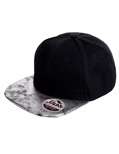 Result Headwear Casquette Bronx Glitter Peak Snapback, Black/Silver One Size, RH87