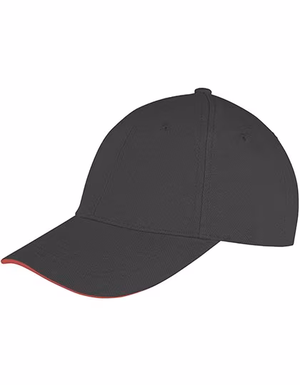 Result Headwear Casquette Memphis en Coton avec visière sandwich, Black/Red One Size, RH91