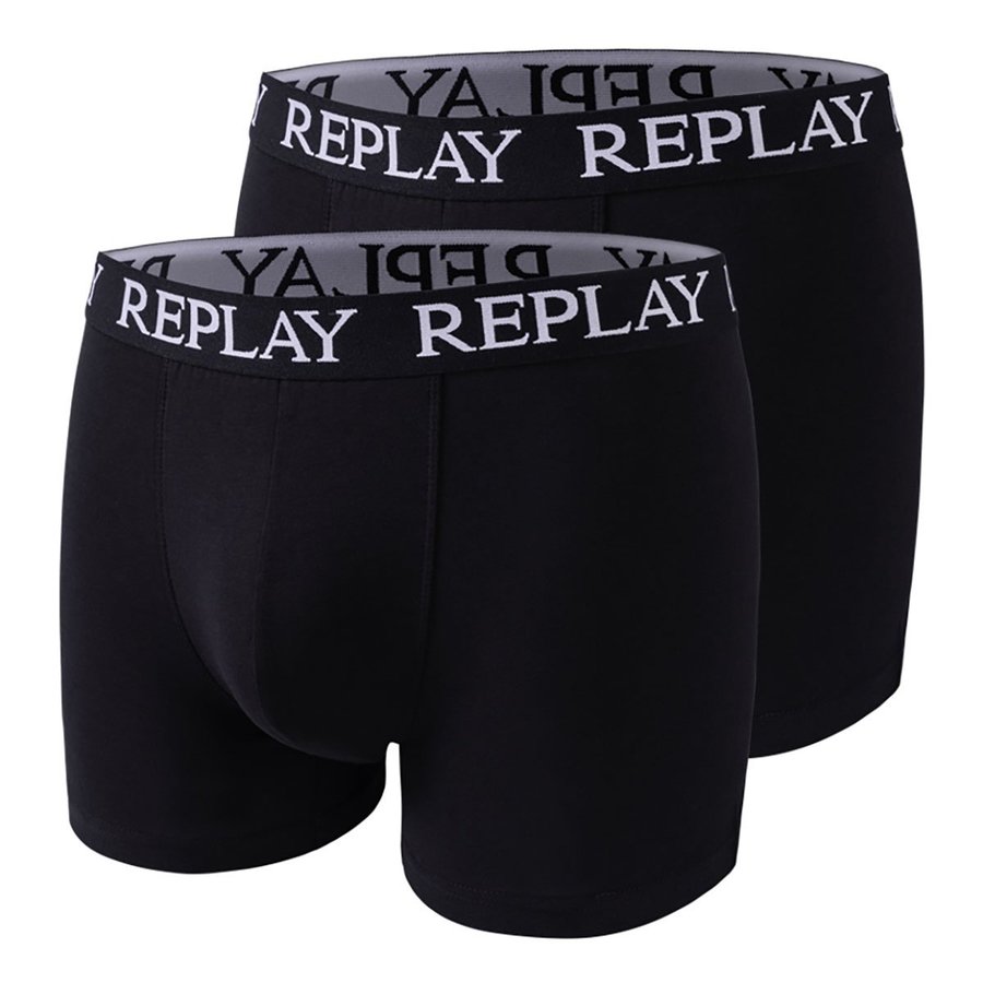 Replay Boxershorts im 2er-Pack für Herren, Black/Black S, RP101005