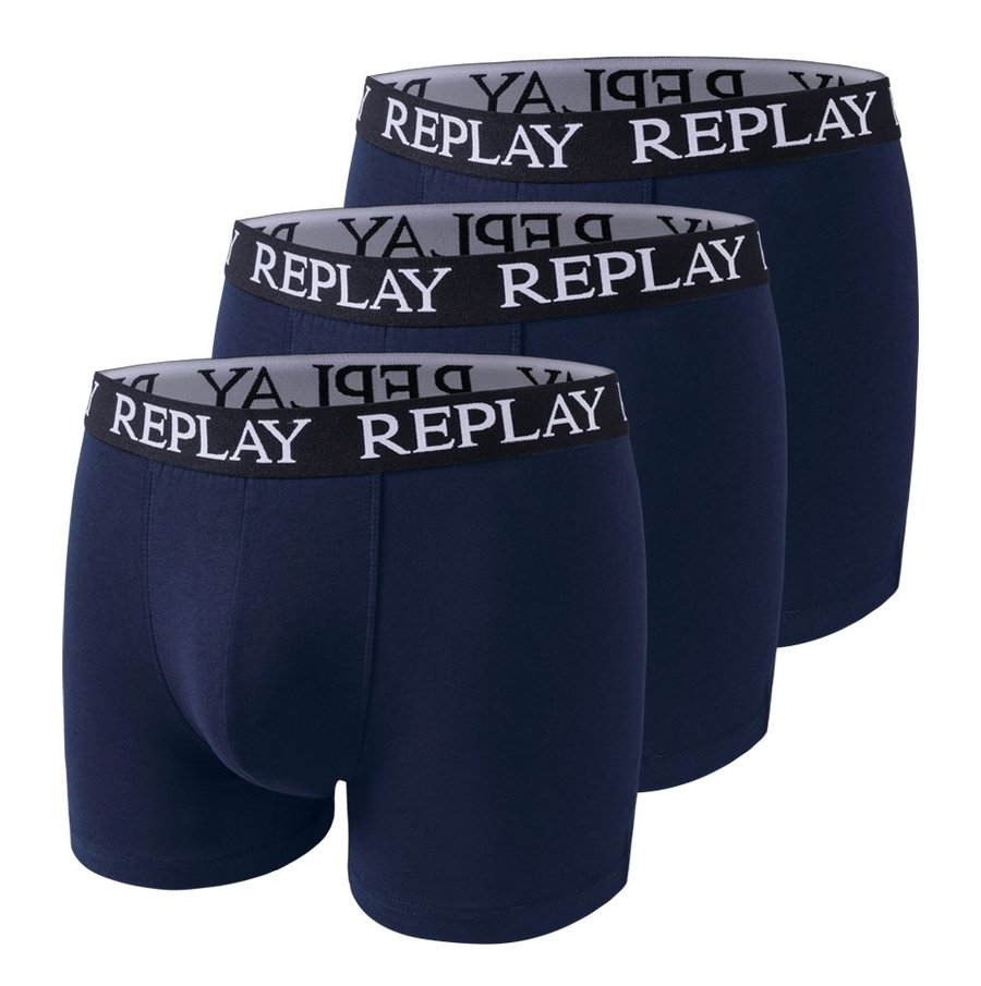 Replay Boxer Shorts 3er-Pack Baumwolle für Herren, Black/Black S, RP101102