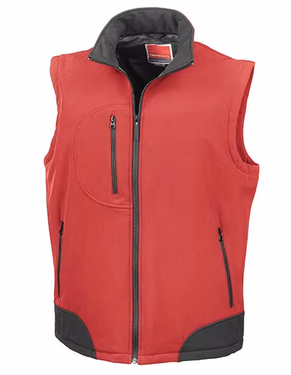 Result Gilet Soft Shell 3 couches avec polaire, Red/Black XXL, RT123
