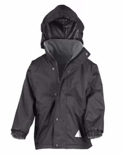 Result Wendbare Fleecejacke für Kinder, wasserdicht, Black/Grey XL (11-12), RT160Y
