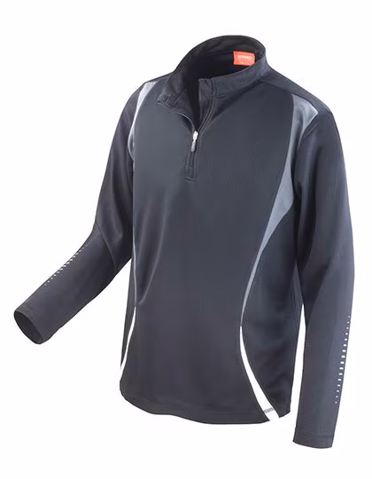 SPIRO Trial Top da allenamento con Zip, Black/Grey XS, RT178X